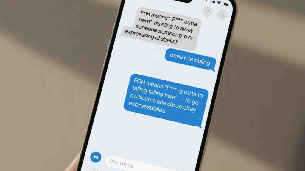 Examples of What Does FOH Mean in Text in Conversation