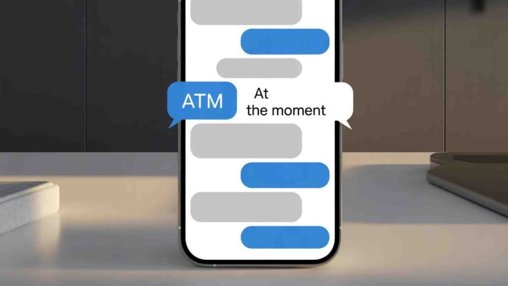What does atm mean in text?
