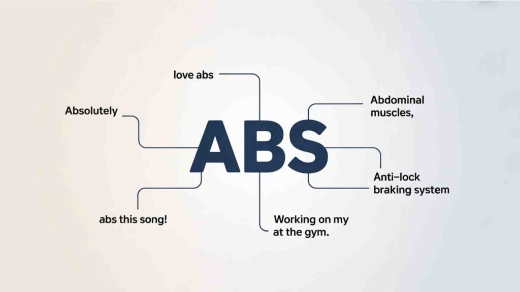 Examples of what does abs mean in text in Conversation